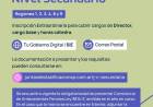 NIVEL SECUNDARIO: ABRE INSCRIPCIÓN PARA CUBRIR CARGOS EN DOS ESTABLECIMIENTOS EDUCATIVOS