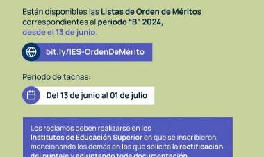 JUNTA DE CLASIFICACIÓN DE EDUCACIÓN SUPERIOR: ESTÁN DISPONIBLES LISTAS DE ORDEN DE MÉRITO