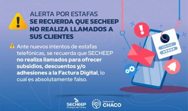ALERTA POR ESTAFAS: SE RECUERDA QUE SECHEEP NO REALIZA LLAMADOS A SUS CLIENTES