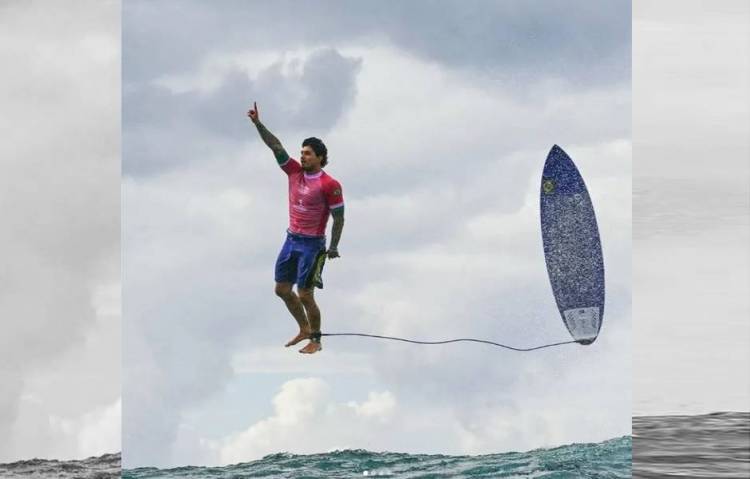 JJ.OO: LA MILAGROSA FOTO DE GABRIEL MEDINA, EL SURFISTA QUE SEÑALA A JESÚS