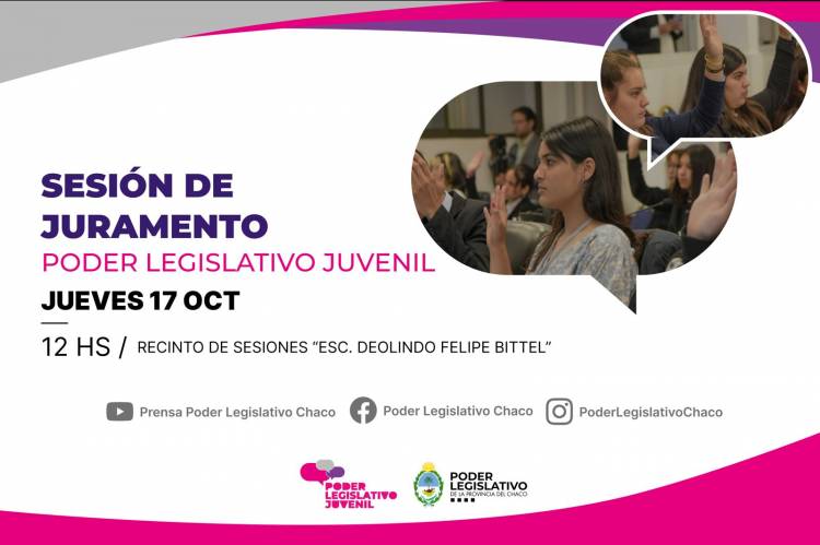 VUELVE EL PODER LEGISLATIVO JUVENIL: EL JUEVES JURAN LOS NUEVOS  LEGISLADORES